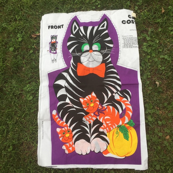 Vintage Other - Vintage kids cut n sew fabric Halloween costume black cat